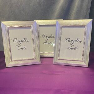 Set of 3 5x7 Silver Textured Picture Frames